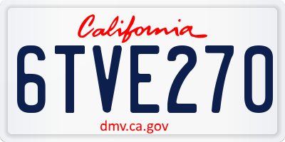 CA license plate 6TVE270