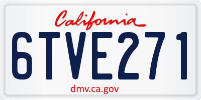 CA license plate 6TVE271