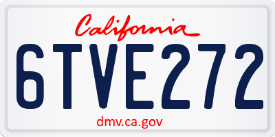 CA license plate 6TVE272