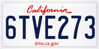 CA license plate 6TVE273