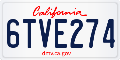 CA license plate 6TVE274