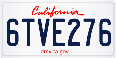 CA license plate 6TVE276