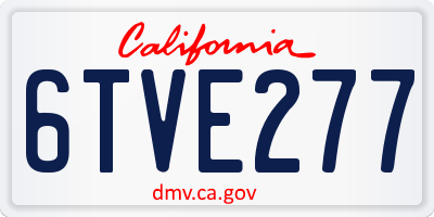 CA license plate 6TVE277