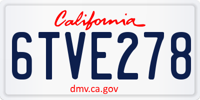 CA license plate 6TVE278