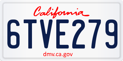 CA license plate 6TVE279