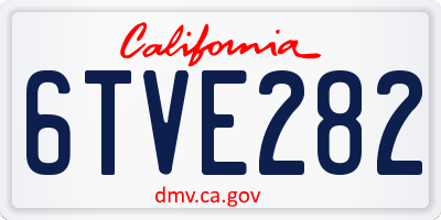 CA license plate 6TVE282