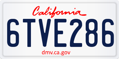 CA license plate 6TVE286