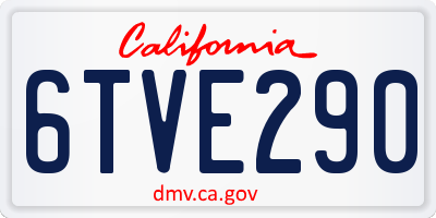 CA license plate 6TVE290