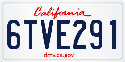 CA license plate 6TVE291