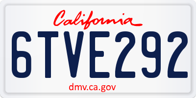 CA license plate 6TVE292