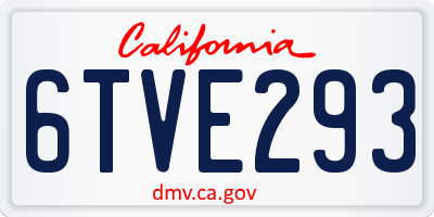 CA license plate 6TVE293