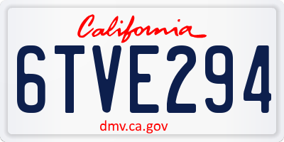 CA license plate 6TVE294