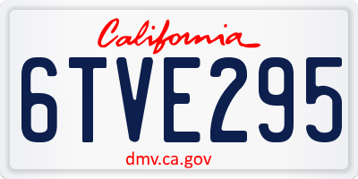 CA license plate 6TVE295