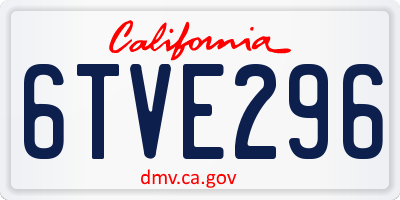 CA license plate 6TVE296