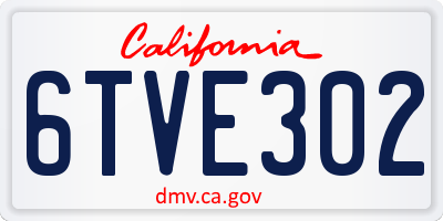 CA license plate 6TVE302