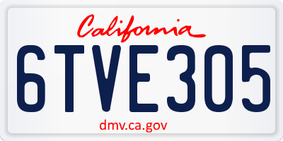 CA license plate 6TVE305
