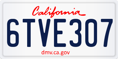 CA license plate 6TVE307