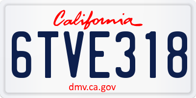 CA license plate 6TVE318