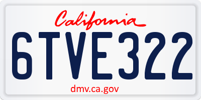 CA license plate 6TVE322