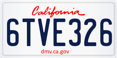 CA license plate 6TVE326