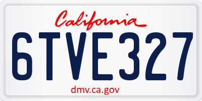 CA license plate 6TVE327