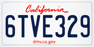 CA license plate 6TVE329