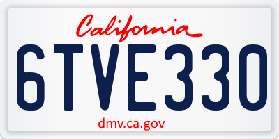 CA license plate 6TVE330