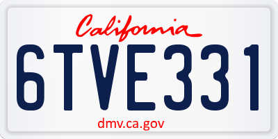 CA license plate 6TVE331