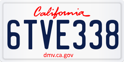 CA license plate 6TVE338