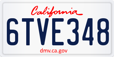 CA license plate 6TVE348