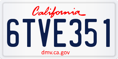 CA license plate 6TVE351