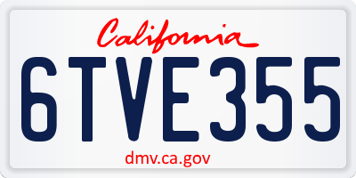 CA license plate 6TVE355