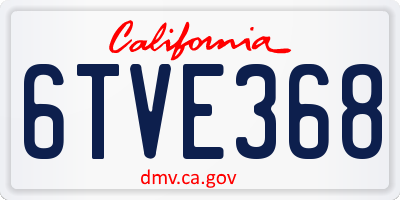 CA license plate 6TVE368