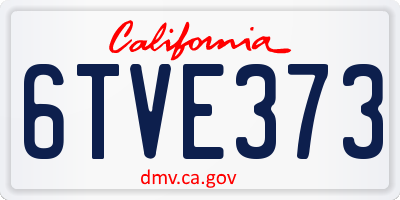 CA license plate 6TVE373