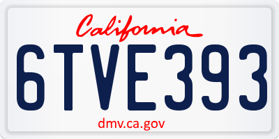CA license plate 6TVE393