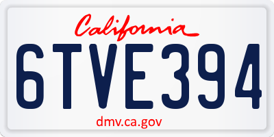 CA license plate 6TVE394