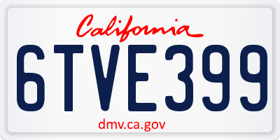 CA license plate 6TVE399