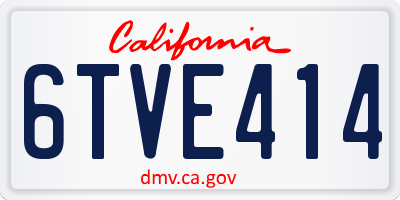 CA license plate 6TVE414