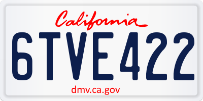 CA license plate 6TVE422