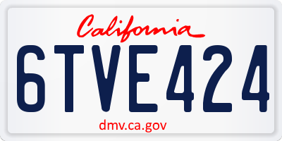 CA license plate 6TVE424