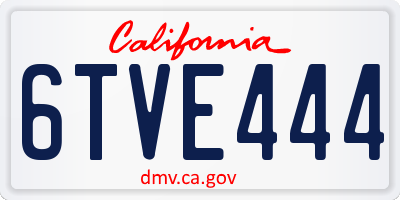 CA license plate 6TVE444