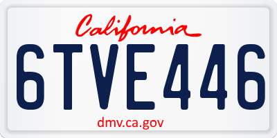 CA license plate 6TVE446