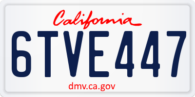 CA license plate 6TVE447