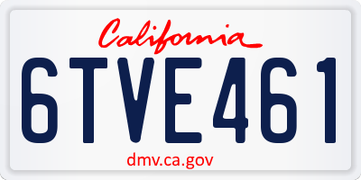 CA license plate 6TVE461