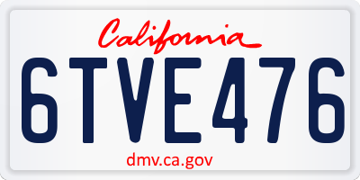 CA license plate 6TVE476