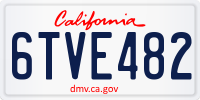 CA license plate 6TVE482