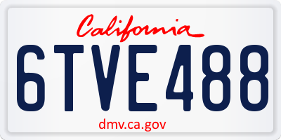 CA license plate 6TVE488