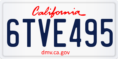 CA license plate 6TVE495