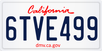 CA license plate 6TVE499