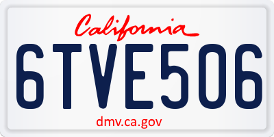 CA license plate 6TVE506